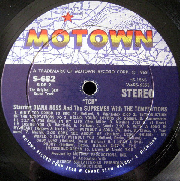 The Supremes With The Temptations : (The Original Soundtrack From) TCB (LP, Album, Gat)
