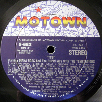 The Supremes With The Temptations : (The Original Soundtrack From) TCB (LP, Album, Gat)