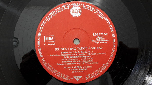 Jaime Laredo : Presenting Jaime Laredo (LP)