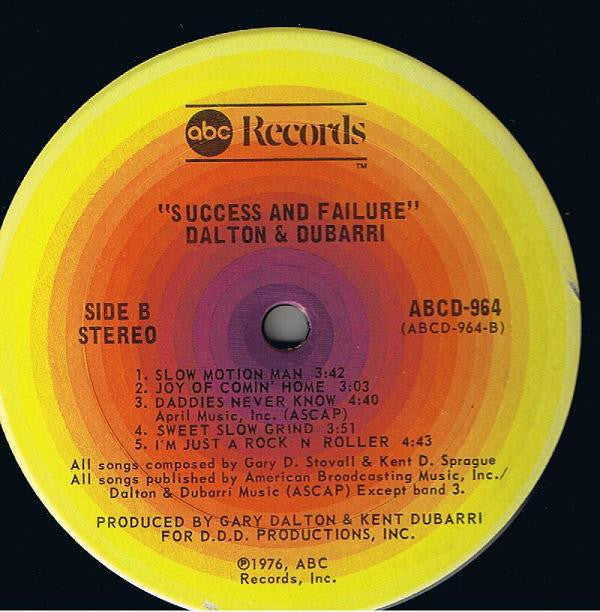 Dalton & Dubarri : Success & Failure (LP, Album)