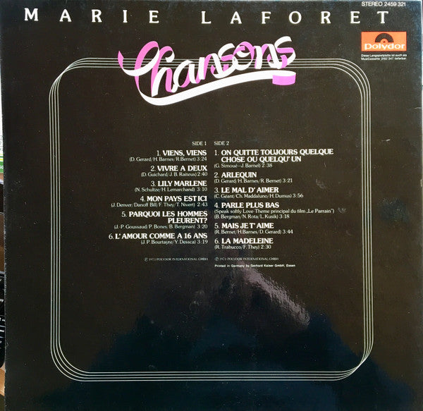 Marie Laforêt : Chansons (LP, Comp)