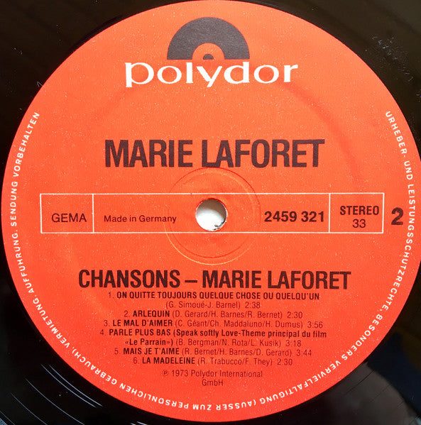 Marie Laforêt : Chansons (LP, Comp)