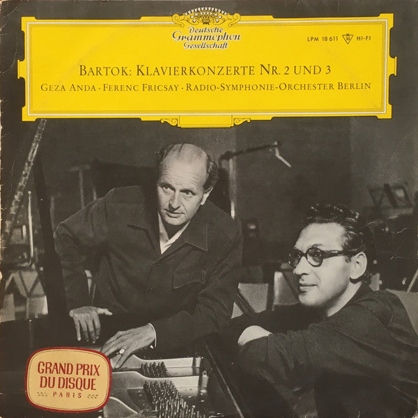 Béla Bartók – Géza Anda · Ferenc Fricsay · Radio-Symphonie-Orchester Berlin : Klavierkonzerte Nr. 2 Und 3 (LP, Mono)