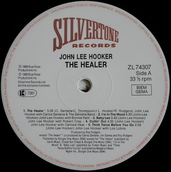 John Lee Hooker : The Healer (LP, Album)