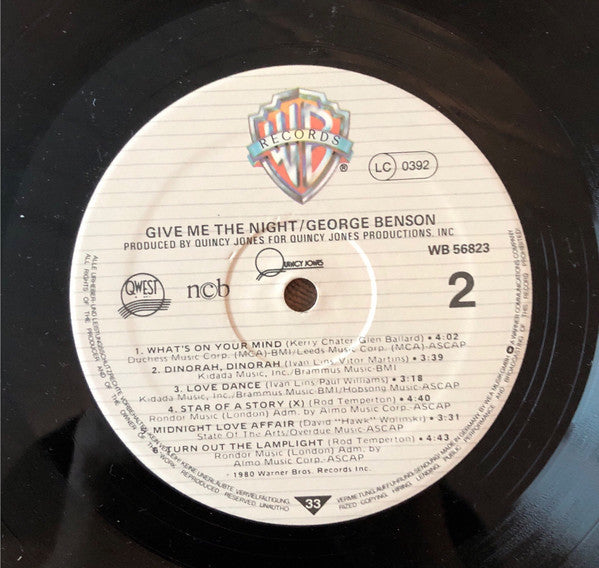 George Benson : Give Me The Night (LP, Album)