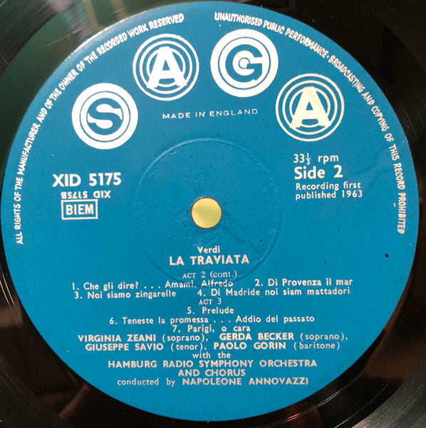 Giuseppe Verdi, Virginia Zeani, Giuseppe Savio, Paolo Gorin, Gerda Becker : La Traviata (LP, Album, RE)