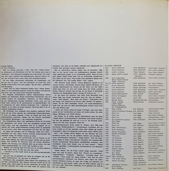 Jarl Kulle och Berit Carlberg, Various : Oscars-Teaterns Föreställning Av Glada Änkan (1967) (LP, Album, Gat)