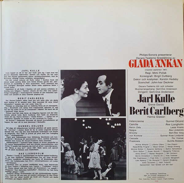 Jarl Kulle och Berit Carlberg, Various : Oscars-Teaterns Föreställning Av Glada Änkan (1967) (LP, Album, Gat)