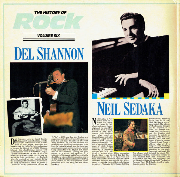 Del Shannon, Neil Sedaka, Paul Anka, Dion (3) : The History Of Rock (Volume Six) (2xLP, Comp, Mono, Cze)