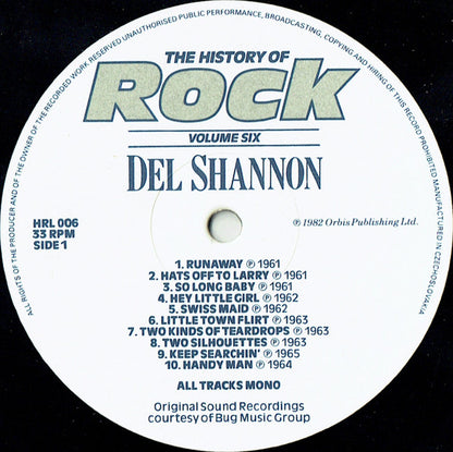 Del Shannon, Neil Sedaka, Paul Anka, Dion (3) : The History Of Rock (Volume Six) (2xLP, Comp, Mono, Cze)