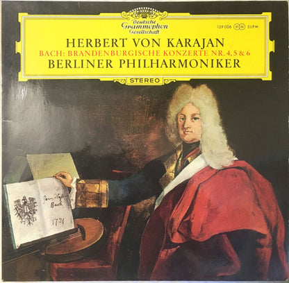 Johann Sebastian Bach - Herbert Von Karajan, Berliner Philharmoniker : Brandenburgische Konzerte Nr. 4, 5 & 6 (LP, RE)