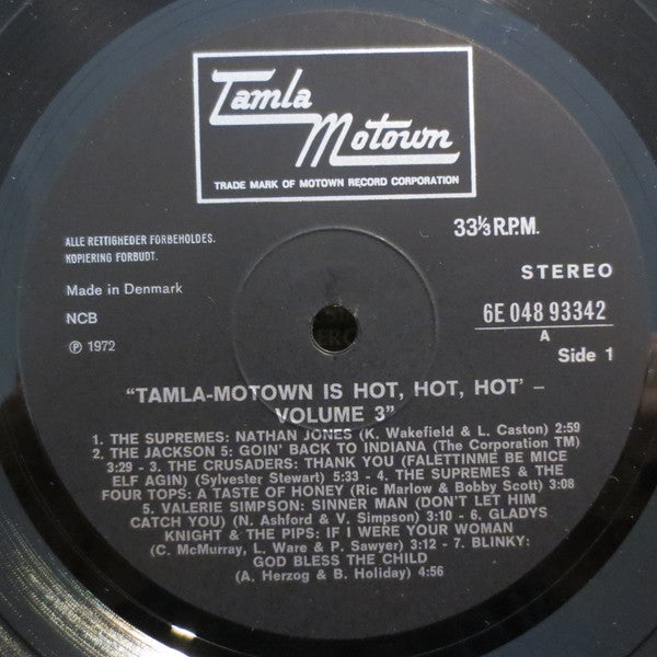 Various : Tamla-Motown Is Hot, Hot, Hot! Volume 3 (LP, Comp, Gat)