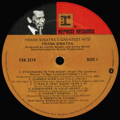 Frank Sinatra : Frank Sinatra's Greatest Hits (LP, Album, Comp, RE, Spe)