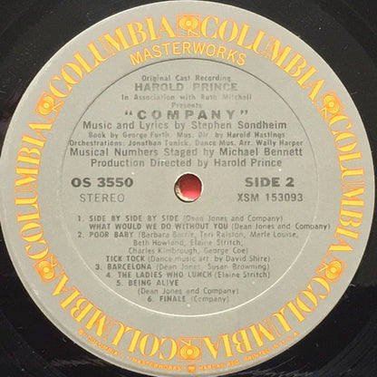 "Company" Original Broadway Cast : Company (A Musical Comedy) (Original Cast Recording) (LP, Album, RE, Ter)