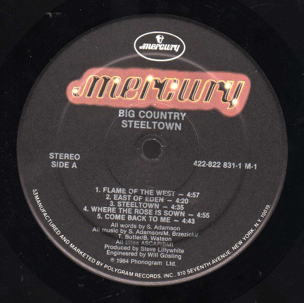 Big Country : Steeltown (LP, Album, Hau)
