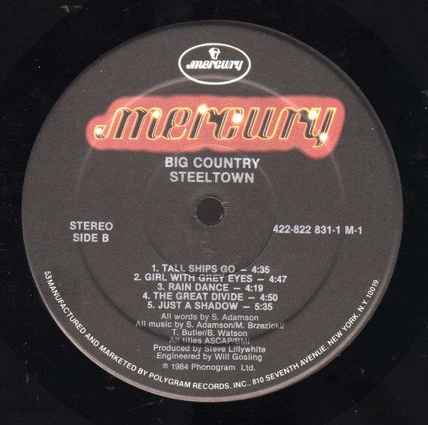 Big Country : Steeltown (LP, Album, Hau)