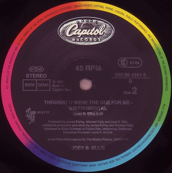 Joey B. Ellis : Thought You Were The One For Me (12")