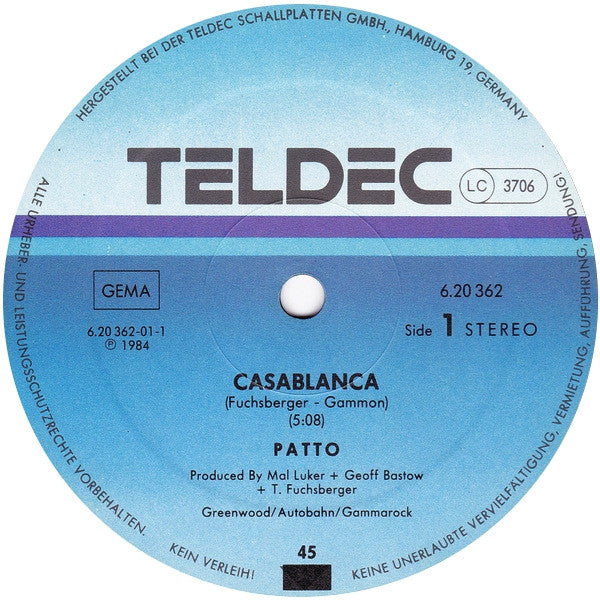 Patto : Casablanca (12", Maxi)