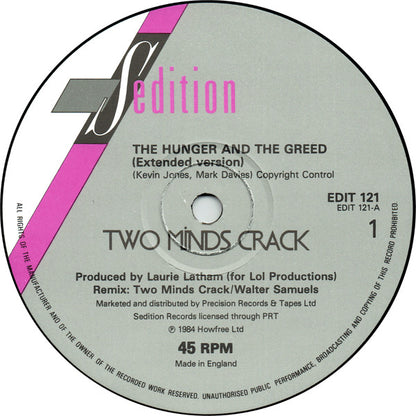 Two Minds Crack : The Hunger And The Greed (12", Single)