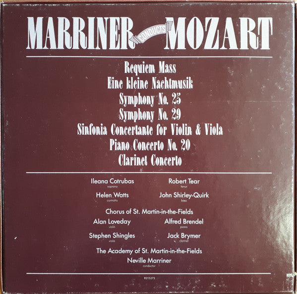 Wolfgang Amadeus Mozart : Marriner Conducts Mozart (4xLP, Box)