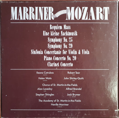 Wolfgang Amadeus Mozart : Marriner Conducts Mozart (4xLP, Box)