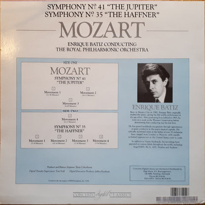 Wolfgang Amadeus Mozart, Royal Philharmonic Orchestra, Enrique Batiz : Symphony N.41 'The Jupiter' & Symphony N.35 'The Haffner' (LP)