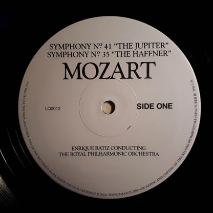 Wolfgang Amadeus Mozart, Royal Philharmonic Orchestra, Enrique Batiz : Symphony N.41 'The Jupiter' & Symphony N.35 'The Haffner' (LP)