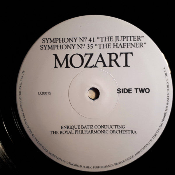 Wolfgang Amadeus Mozart, Royal Philharmonic Orchestra, Enrique Batiz : Symphony N.41 'The Jupiter' & Symphony N.35 'The Haffner' (LP)