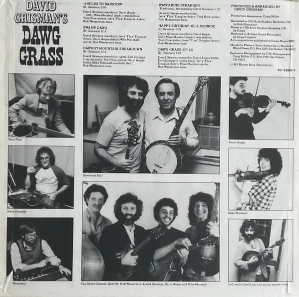 David Grisman : Dawg Jazz / Dawg Grass (LP, Album, Win)