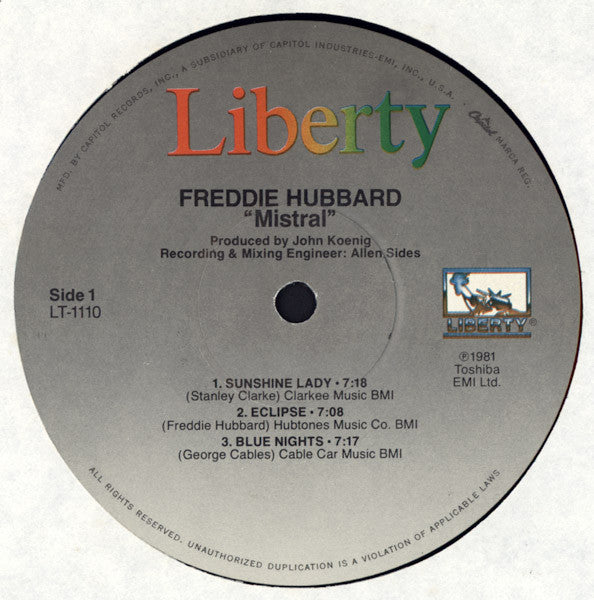 Freddie Hubbard : Mistral (LP, Album)