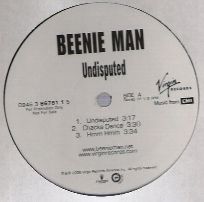 Beenie Man : Undisputed (2xLP, Album, Promo)