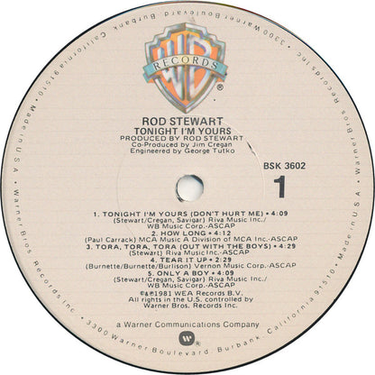 Rod Stewart : Tonight I'm Yours (LP, Album, Win)