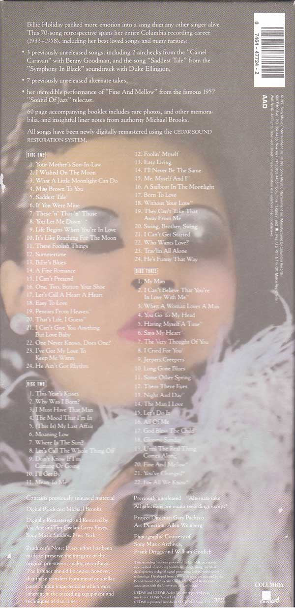 Billie Holiday : The Legacy (1933-1958) (3xCD, Comp, RM + Box)