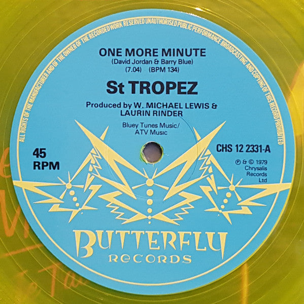 Saint Tropez : One More Minute / Je T'Aime (12", Single, Yel)