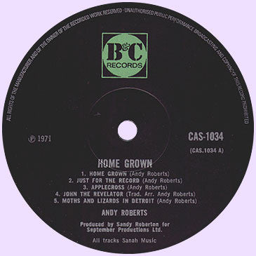 Andy Roberts (3) : Home Grown (LP, Album)