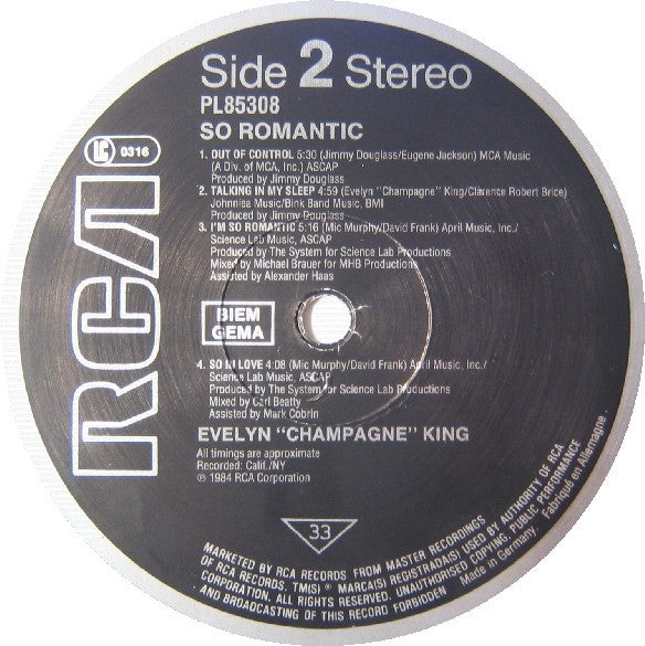 Evelyn King : So Romantic (LP, Album)