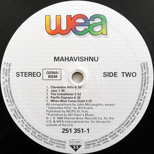 Mahavishnu Orchestra : Mahavishnu (LP, Album)