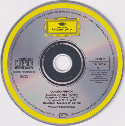Ludwig van Beethoven, Wiener Philharmoniker, Claudio Abbado : Symphonie No. 7 / Ouvertüren »Colorian« & »Leonore III« (CD, Comp)