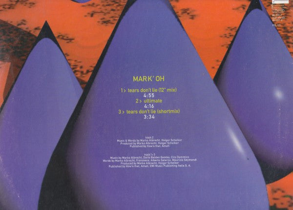 Mark 'Oh : Tears Don't Lie (12")