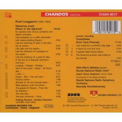 Rued Langgaard / Gitta-Maria Sjöberg, DR RadioSymfoniOrkestret & DR Radiokoret, Gennadi Rozhdestvensky : Music of the Spheres / Four Tone Pictures (Premier Recording) (CD, Album)