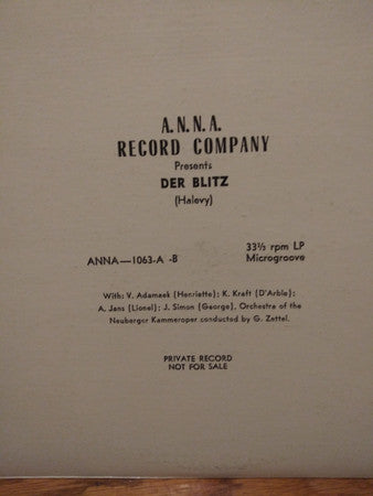 Ludovic Halévy : Der Blitz (LP)