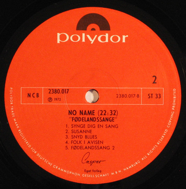 No Name (13) : Fødelandssange (LP, Album)