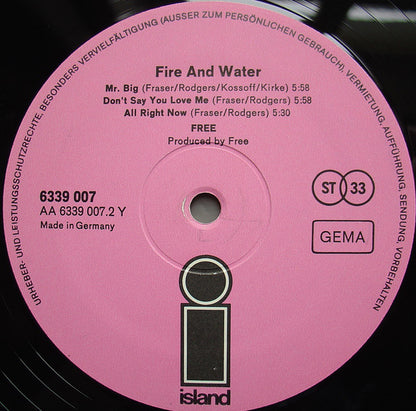 Free : Fire And Water (LP, Album)
