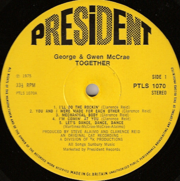 George McCrae & Gwen McCrae : Together (LP, Album)