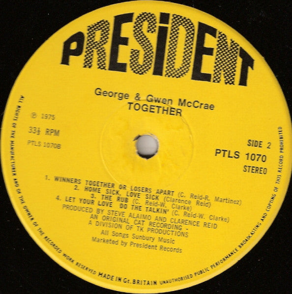 George McCrae & Gwen McCrae : Together (LP, Album)
