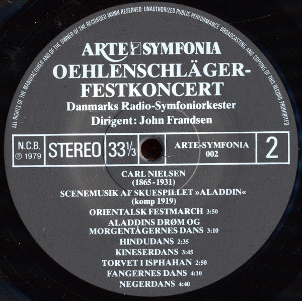 Danmarks Radios Symfoniorkester, John Frandsen, Martin Hansen (9) : Oehlenschläger Festkoncert (LP)