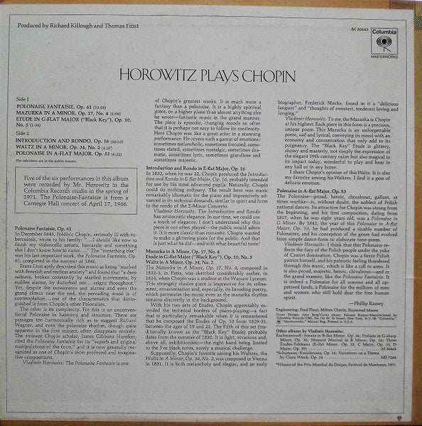 Vladimir Horowitz Plays Frédéric Chopin : Horowitz Plays Chopin (LP, Album)