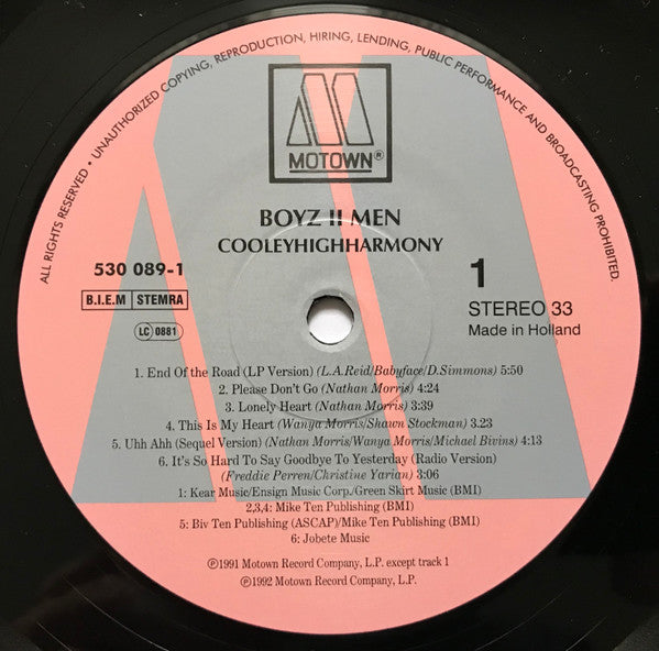 Boyz II Men : Cooleyhighharmony (LP, Album)