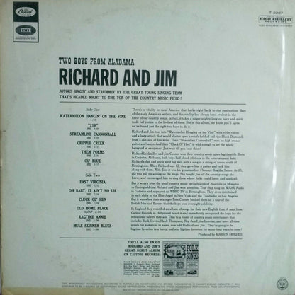 Richard Lockmiller And Jim Connor (2) : Two Boys From Alabama (LP, Album, Mono)