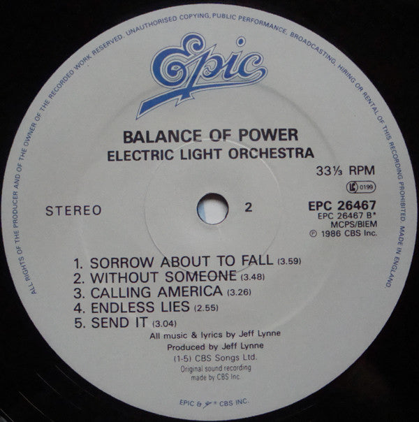 Electric Light Orchestra : Balance Of Power (LP, Album)